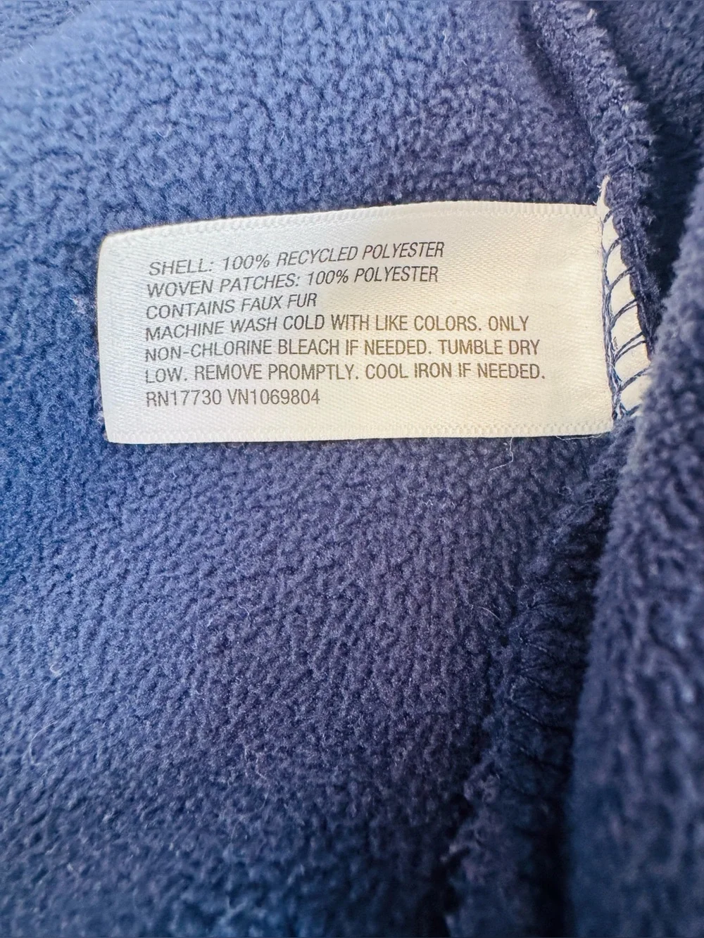 Cat & Jack Toddler Navy Blue Fleece Quilted Zip-Up Jacket - Size 5T